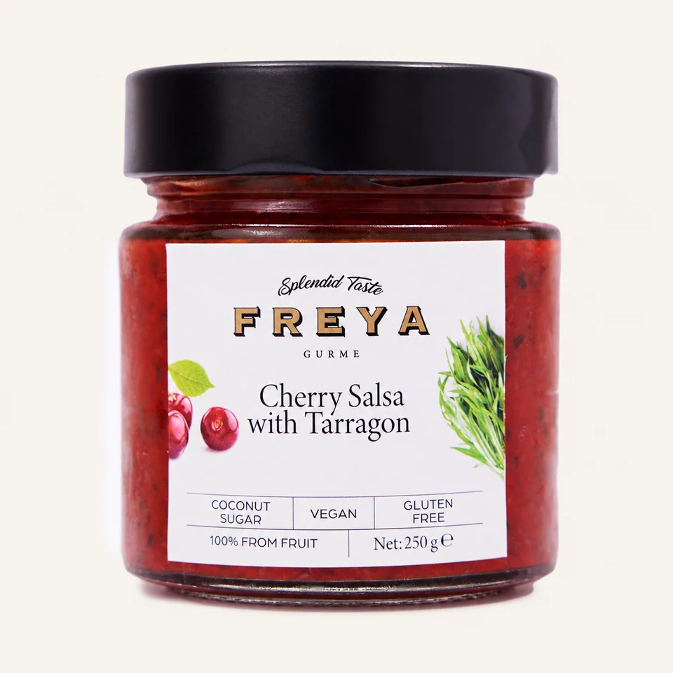 Freya Cherry Salsa with Tarragon — English label