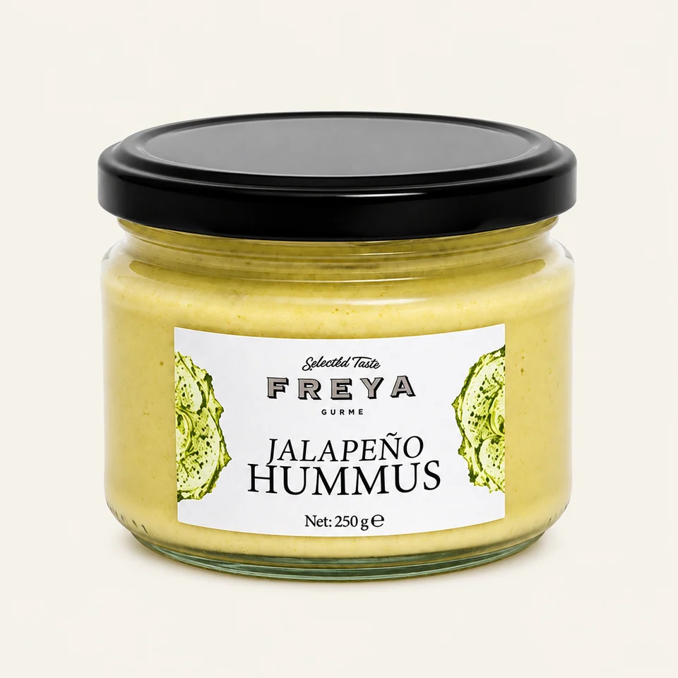 Freya Jalapeño Hummus — English label